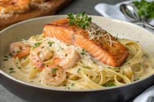 Salmon and Shrimp Alfredo rcipe